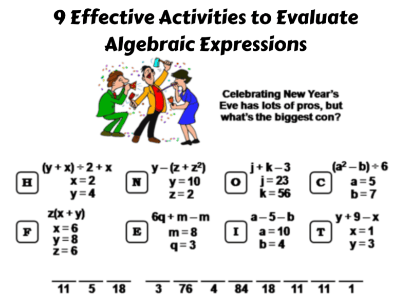 9 Effective Activities To Evaluate Algebraic Expressions Teaching Expertise 7622