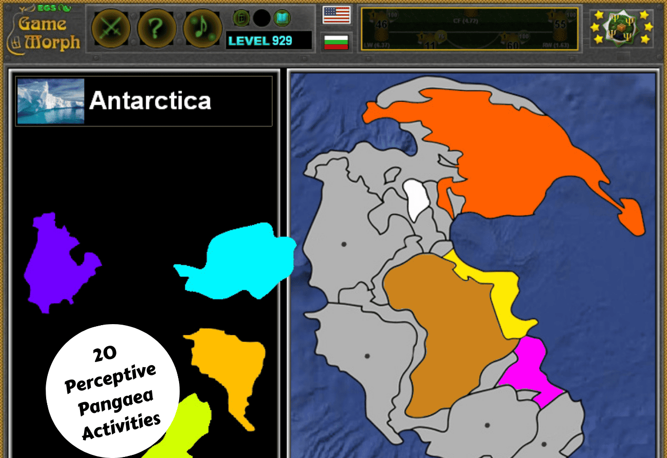 pangea puzzle with fossils